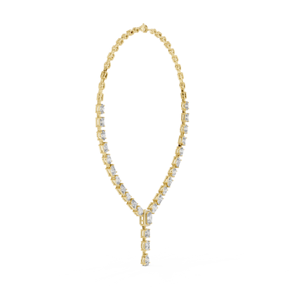 Palatial Emerald Diamond Necklace | Luxury Geometry Gold Chain | High Fashion Bridal Investment Jewelry