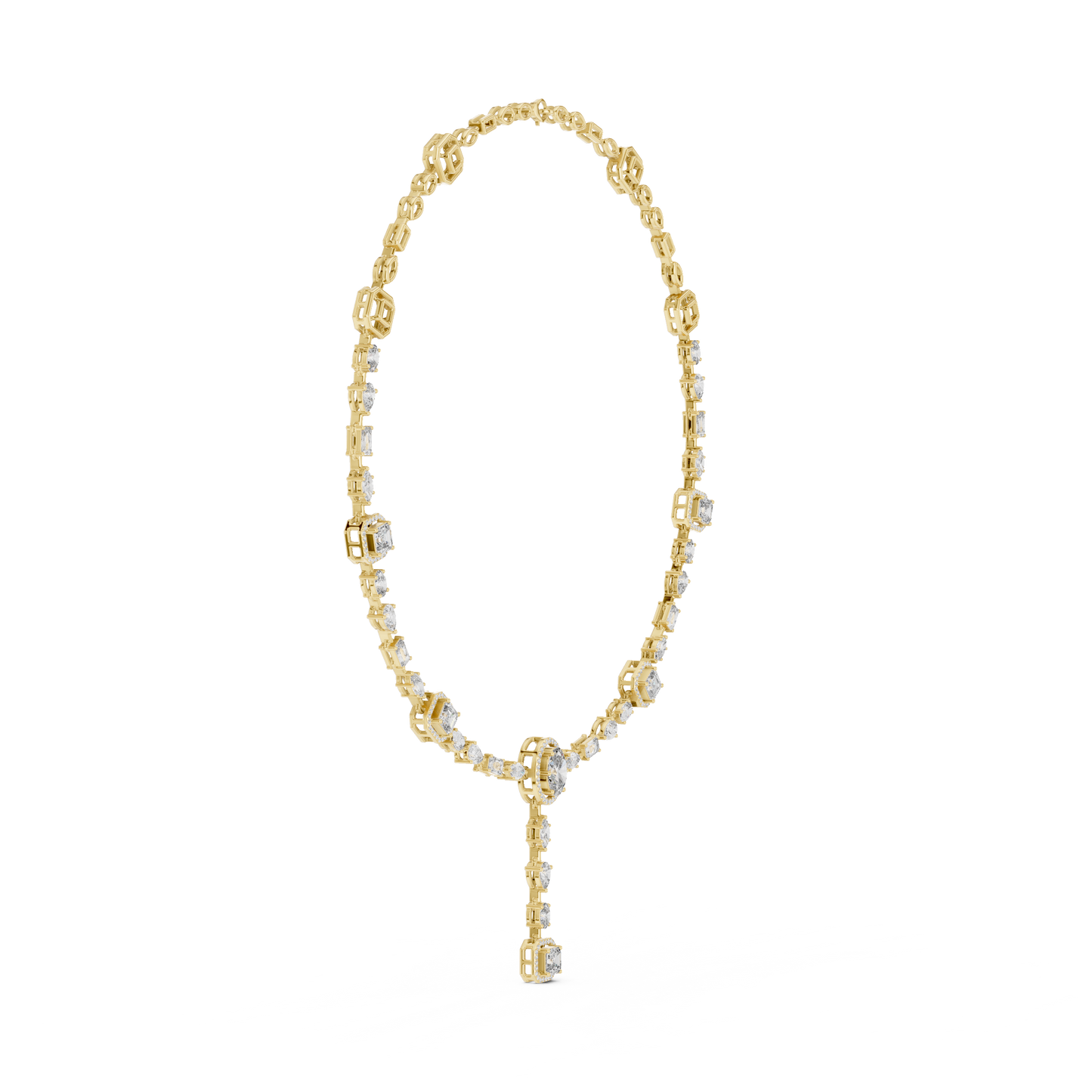 Artisanal diamond drop necklace | rose gold platinum fusion | couture elegance ceremonial luxury