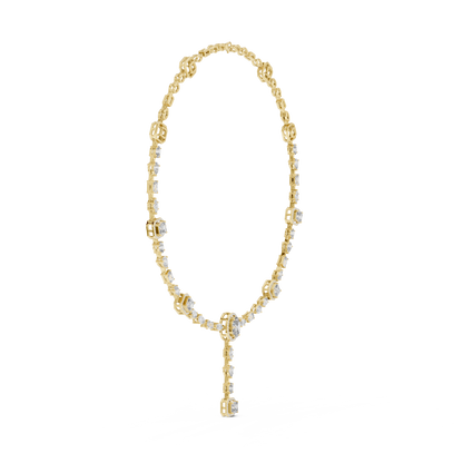 Artisanal diamond drop necklace | rose gold platinum fusion | couture elegance ceremonial luxury