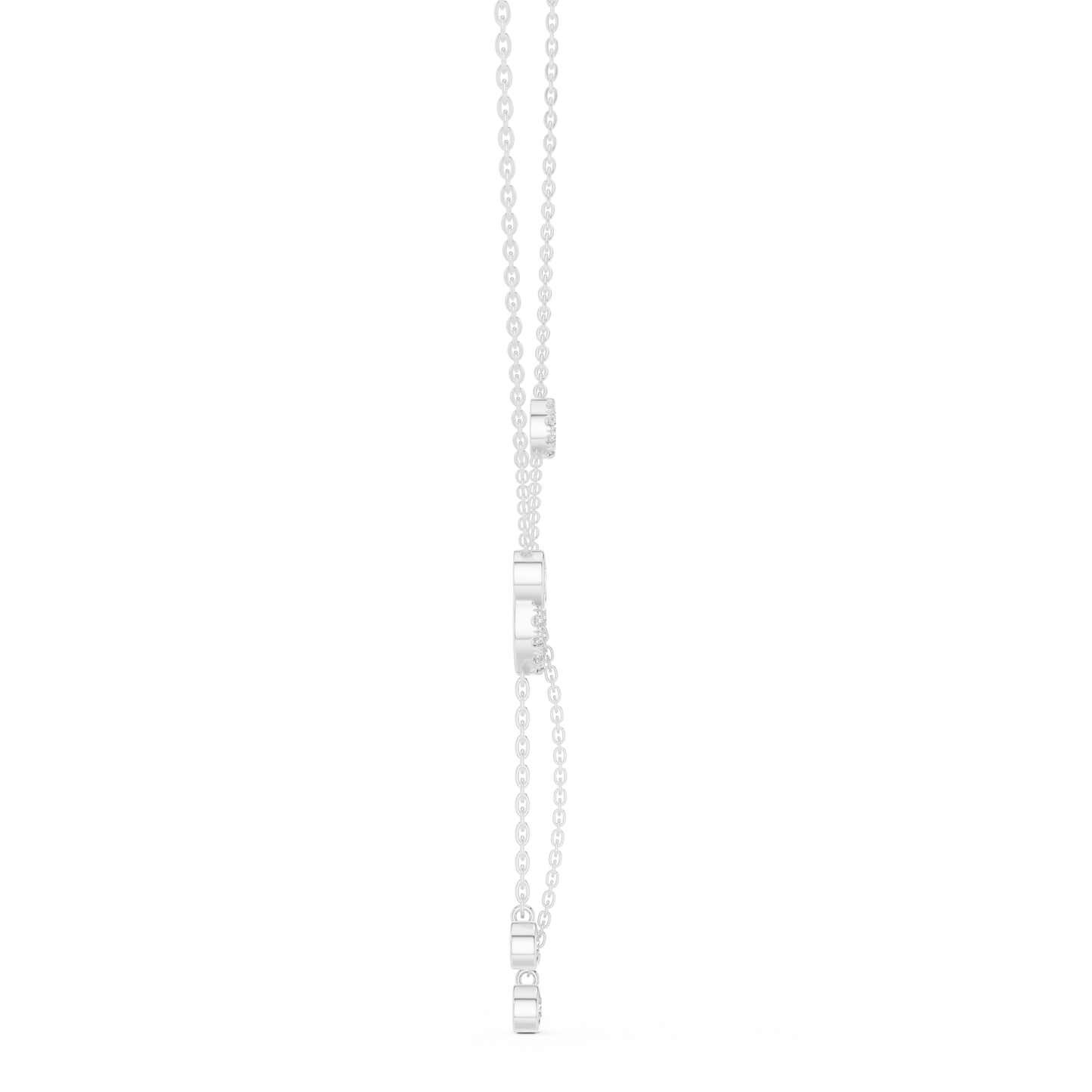 Luminous Halo Diamond Necklace | Elegant Y Drop | Modern 925 Sterling Silver Statement Piece