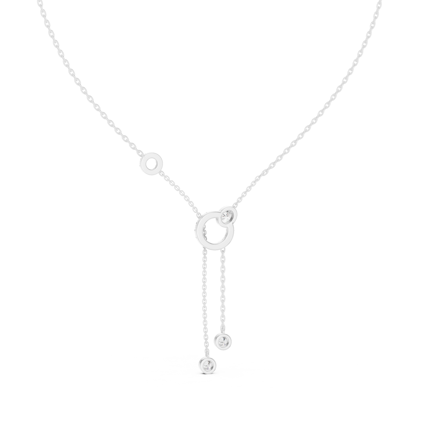 Luminous Halo Diamond Necklace | Elegant Y Drop | Modern 925 Sterling Silver Statement Piece
