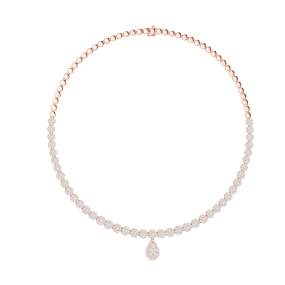 Divine Crest Diamond Necklace | Teardrop Radiance Chain | Prestige Bridal Fine Jewelry