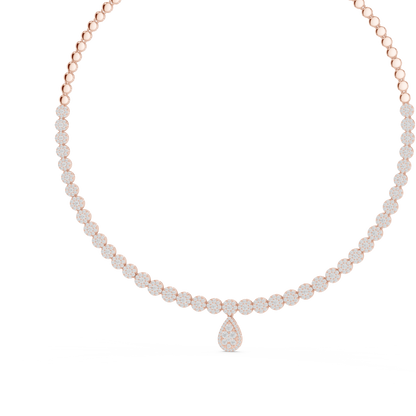 Divine Crest Diamond Necklace | Teardrop Radiance Chain | Prestige Bridal Fine Jewelry