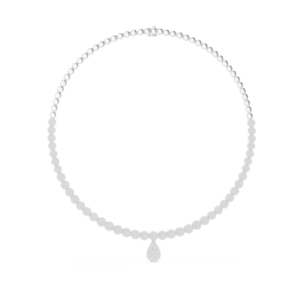 Divine Crest Diamond Necklace | Teardrop Radiance Chain | Prestige Bridal Fine Jewelry