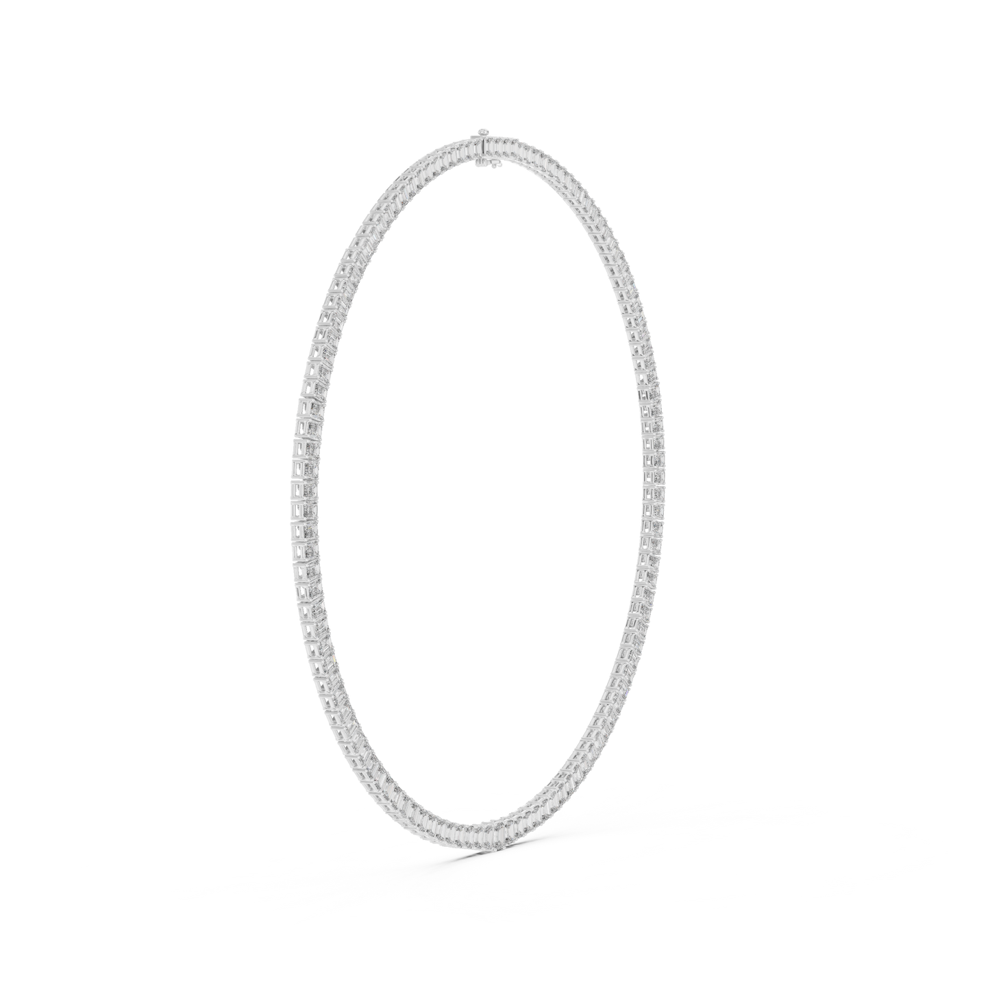 Crownline Diamond Tennis Necklace | Architectural Baguette Design | Ultra Premium Timeless Luxury Creation