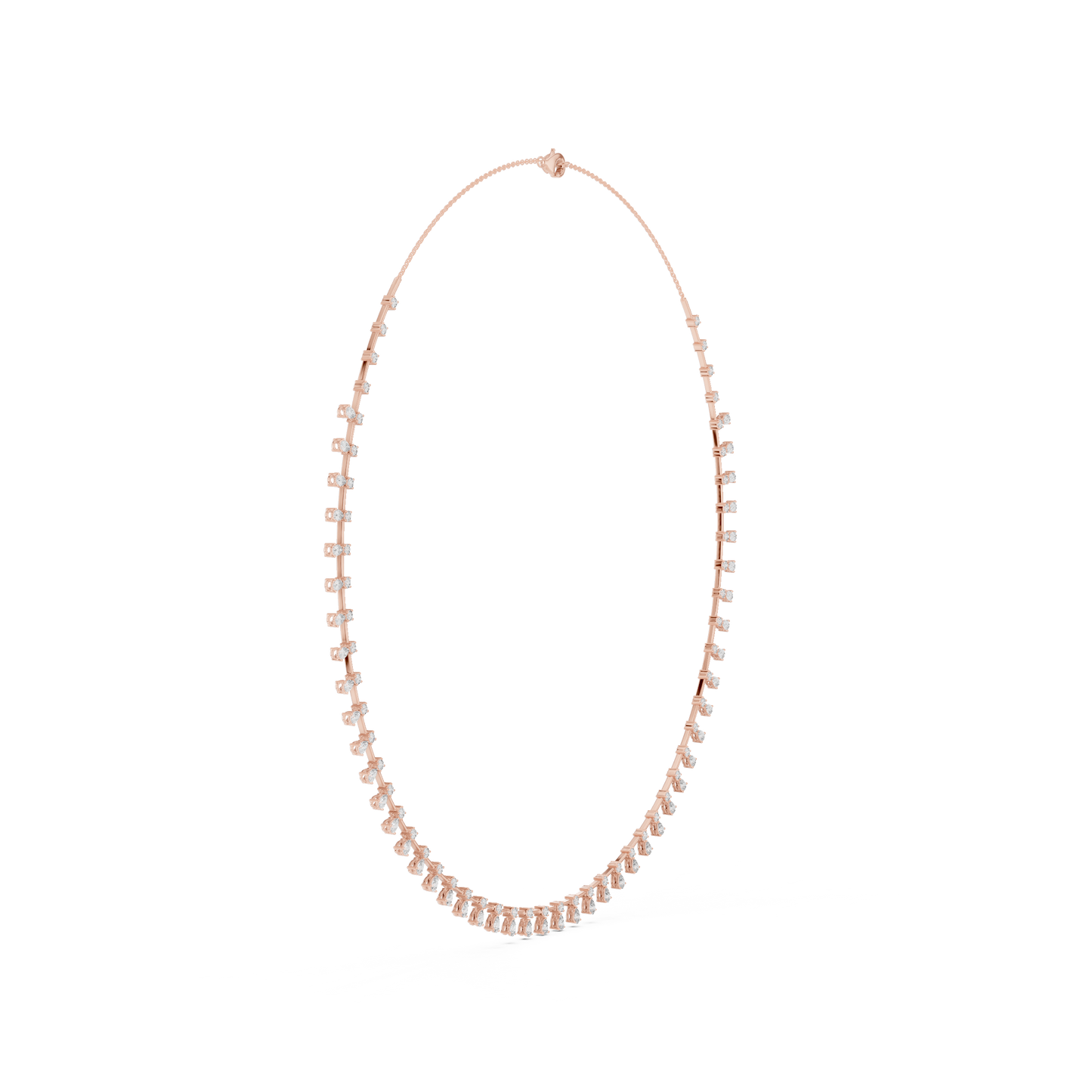 Whispering Radiance Diamond Chain - Pure Silver Fine Art - Elegant Statement Crafted For Modern Royalty