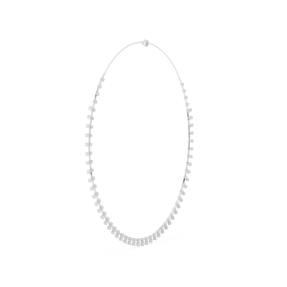 Whispering Radiance Diamond Chain - Pure Silver Fine Art - Elegant Statement Crafted For Modern Royalty