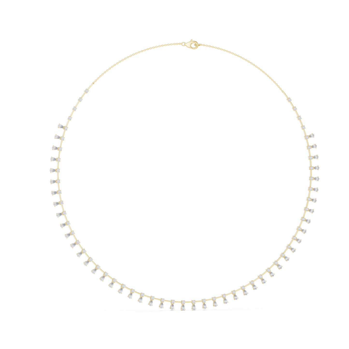 Whispering Radiance Diamond Chain - Pure Silver Fine Art - Elegant Statement Crafted For Modern Royalty