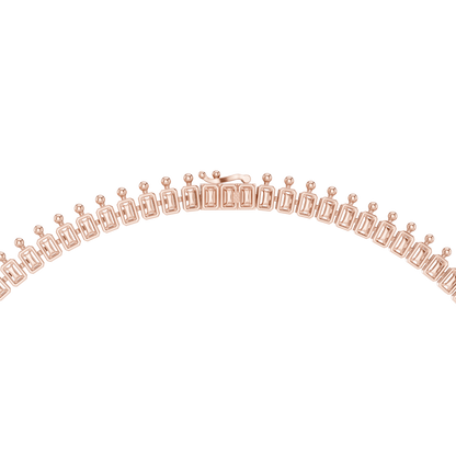 Grand Royal Diamond Necklace - Emerald Cut Detailing - High End Bridal Couture Jewelry