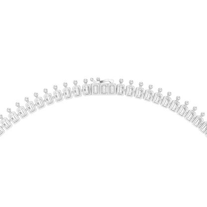 Grand Royal Diamond Necklace - Emerald Cut Detailing - High End Bridal Couture Jewelry