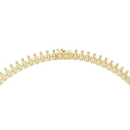 Grand Royal Diamond Necklace - Emerald Cut Detailing - High End Bridal Couture Jewelry