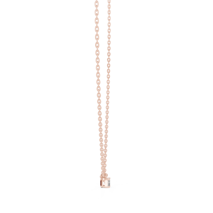 Ultra Minimal Cube | Diamond Gold Rose | Luxury Solitaire Pendant Necklace Collection