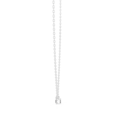 Ultra Minimal Cube | Diamond Gold Rose | Luxury Solitaire Pendant Necklace Collection