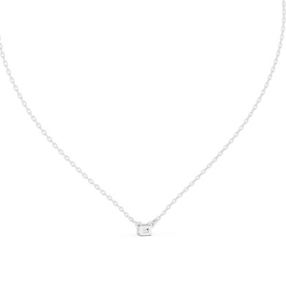Ultra Minimal Cube | Diamond Gold Rose | Luxury Solitaire Pendant Necklace Collection