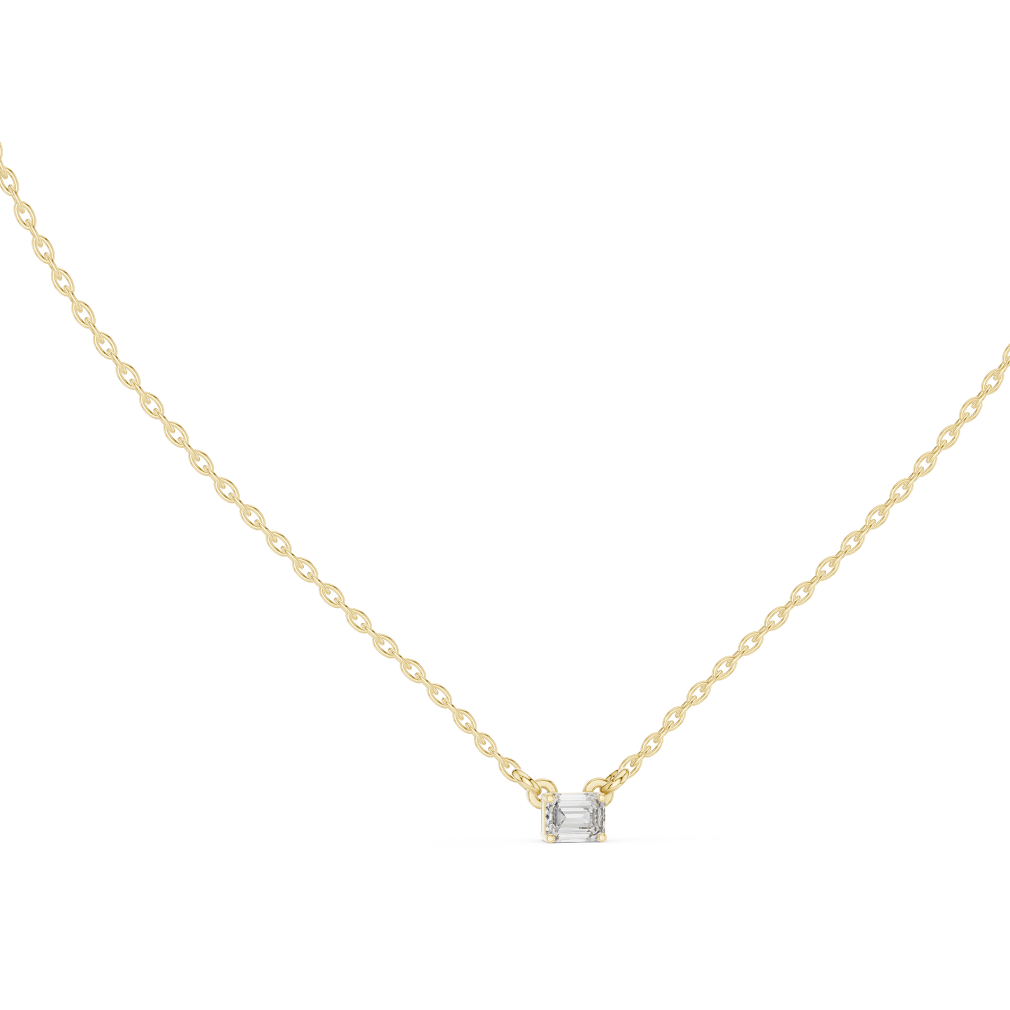 Ultra Minimal Cube | Diamond Gold Rose | Luxury Solitaire Pendant Necklace Collection