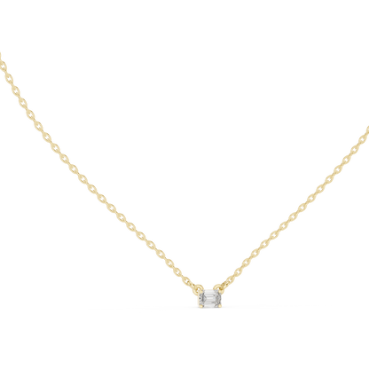 Ultra Minimal Cube | Diamond Gold Rose | Luxury Solitaire Pendant Necklace Collection