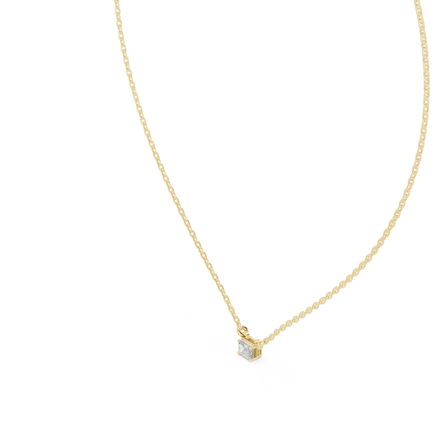 Ultra Minimal Cube | Diamond Gold Rose | Luxury Solitaire Pendant Necklace Collection