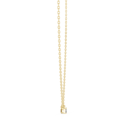 Ultra Minimal Cube | Diamond Gold Rose | Luxury Solitaire Pendant Necklace Collection