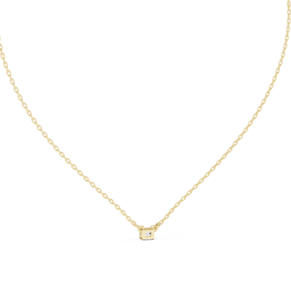 Ultra Minimal Cube | Diamond Gold Rose | Luxury Solitaire Pendant Necklace Collection