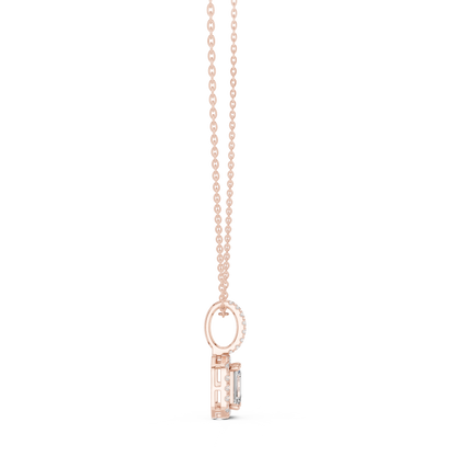 Emerald Shape Halo Pendant - Brilliant Lab Grown Diamonds - Statement Luxury ✧ 925 Sterling Silver ✧ Silver Gold Plated ✧ Necklace Women