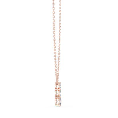 Exquisite Triple Diamond Pendant | Yellow Rose White Plated Silver | High Luxury Minimal Fine Jewelry