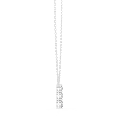 Exquisite Triple Diamond Pendant | Yellow Rose White Plated Silver | High Luxury Minimal Fine Jewelry