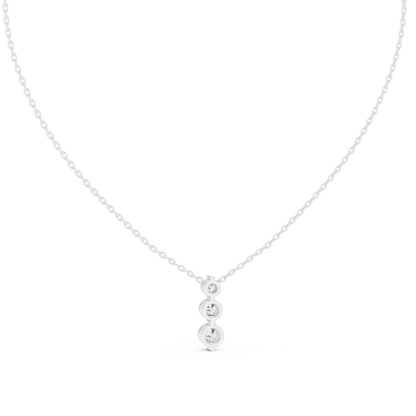 Exquisite Triple Diamond Pendant | Yellow Rose White Plated Silver | High Luxury Minimal Fine Jewelry