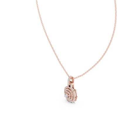 Opulent Zenith Diamond - Yellow Rose White - Gold Rare Luxury Pendant -Cosmic Empress Diamond - Gold Statement Halo Necklace