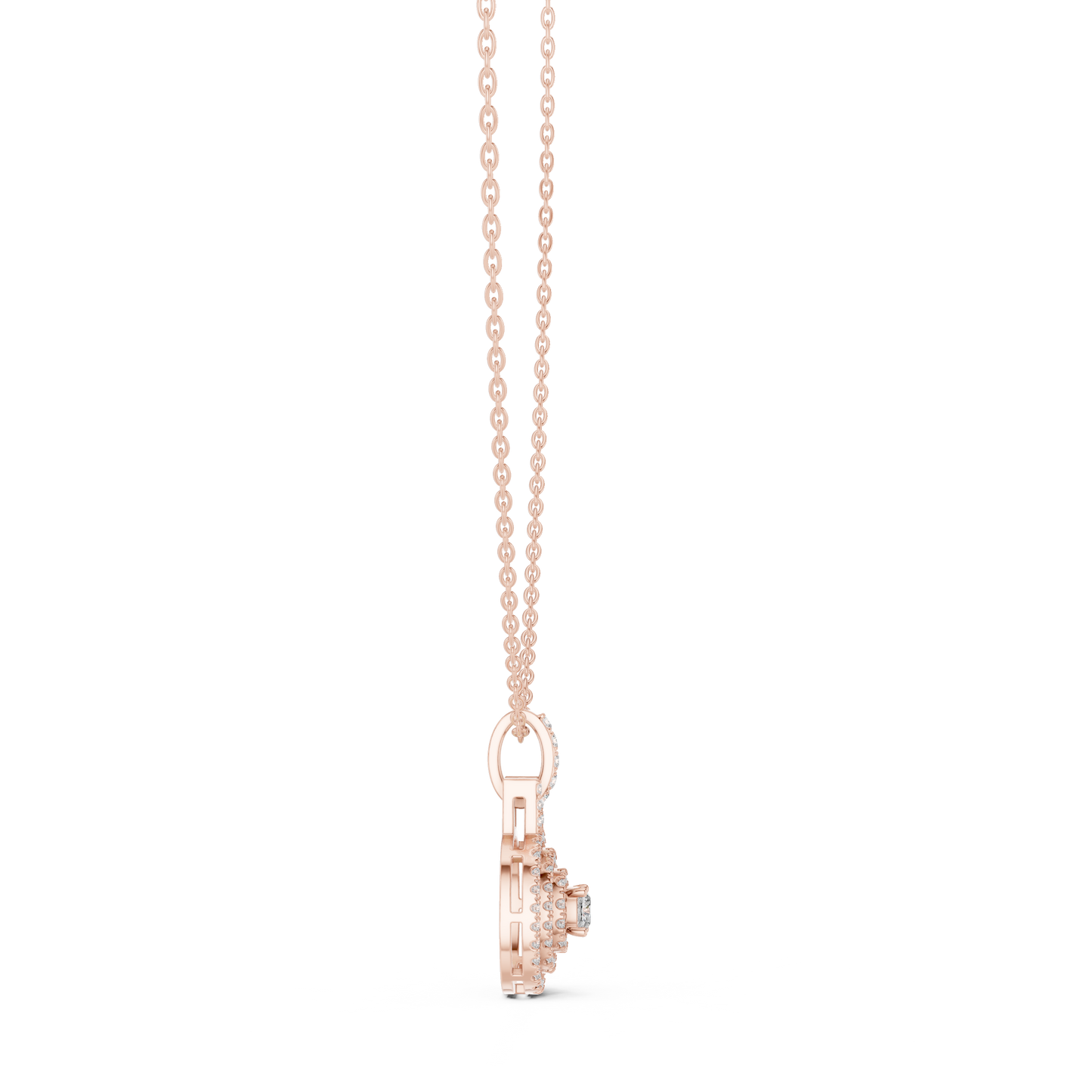 Opulent Zenith Diamond - Yellow Rose White - Gold Rare Luxury Pendant -Cosmic Empress Diamond - Gold Statement Halo Necklace