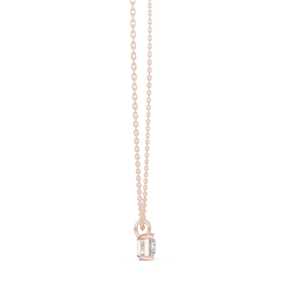 Princess Cut Diamond Pendant - Yellow Rose White Gold - Luxury Minimal Everyday Bridal Necklace