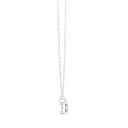 Princess Cut Diamond Pendant - Yellow Rose White Gold - Luxury Minimal Everyday Bridal Necklace