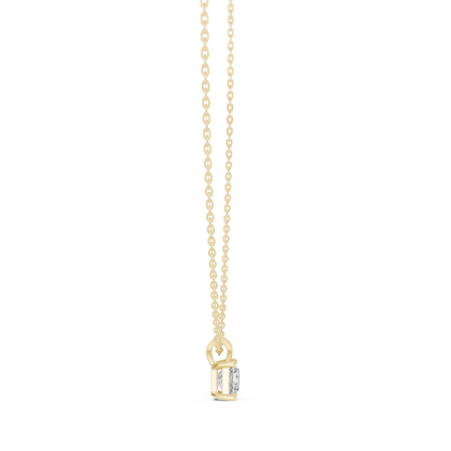 Princess Cut Diamond Pendant - Yellow Rose White Gold - Luxury Minimal Everyday Bridal Necklace