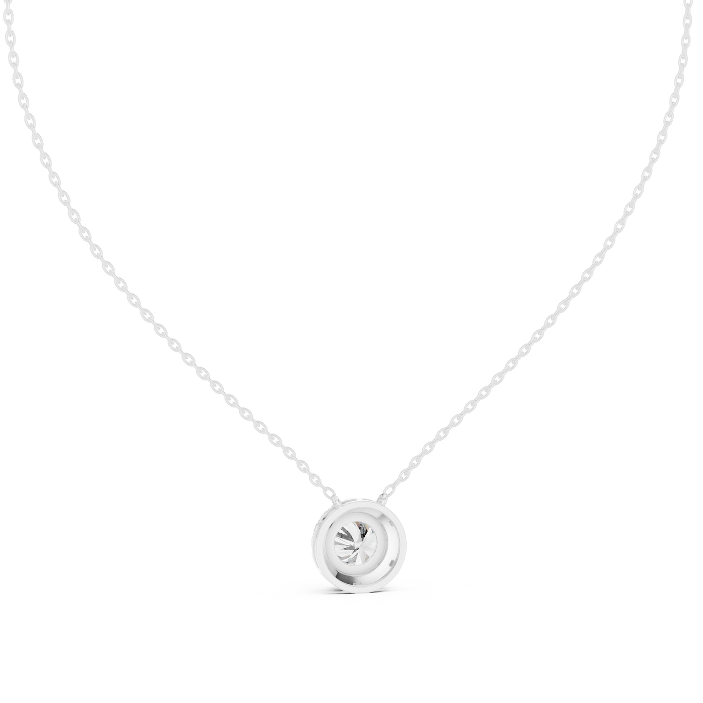 Signature Round Diamond Pendant | Halo Set Luxury Finish | Fine Gold Necklace Statement Elegance
