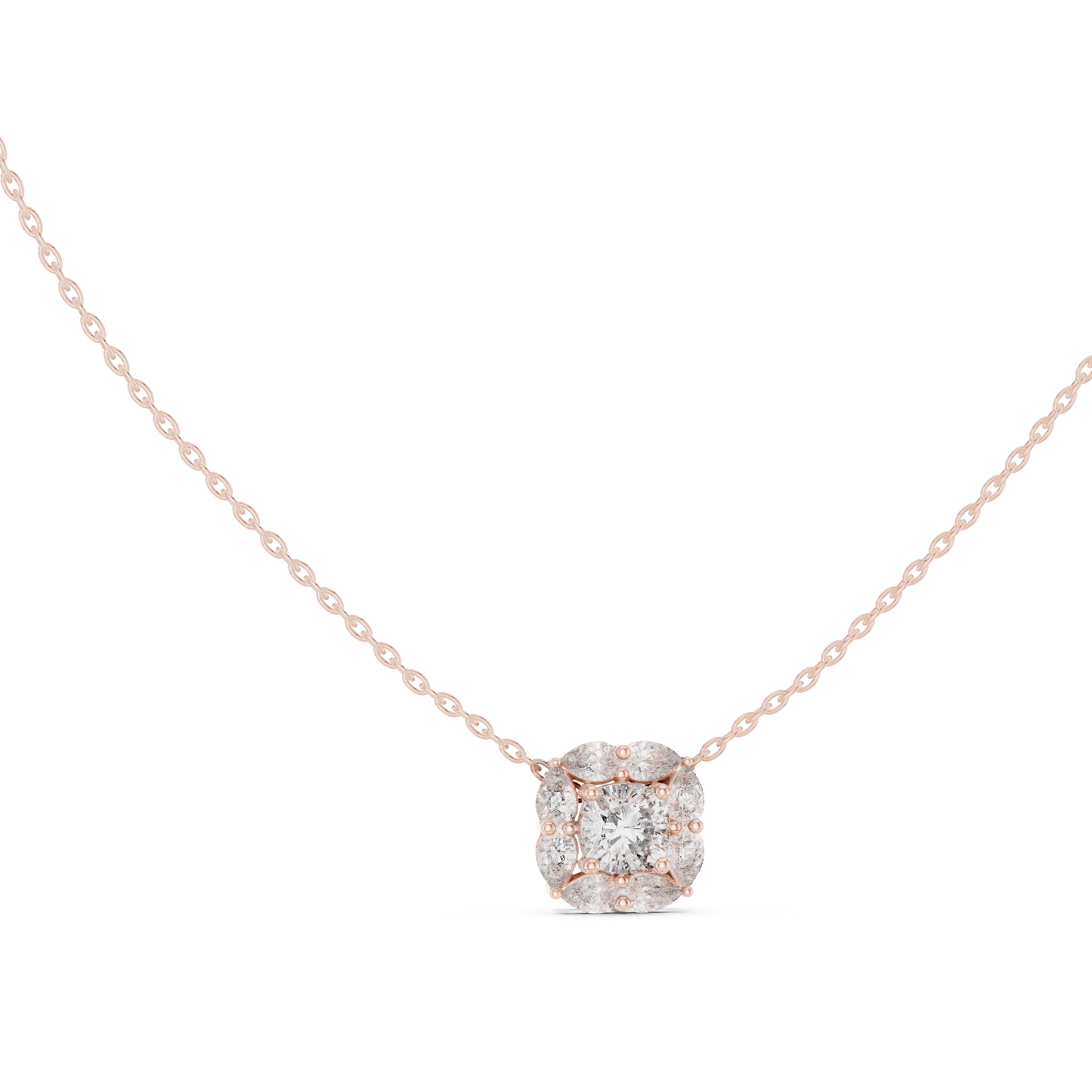 Cushion Halo Diamond Pendant | Luxury Bridal Fine Jewelry | Moissanite  Sparkle For Eternity