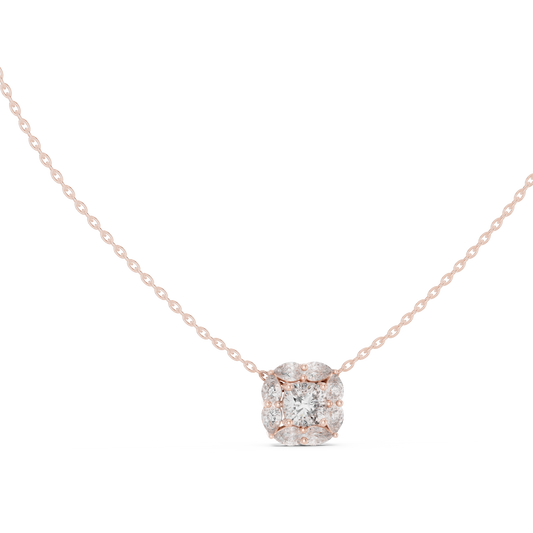 Cushion Halo Diamond Pendant | Luxury Bridal Fine Jewelry | Lab Grown Sparkle For Eternity