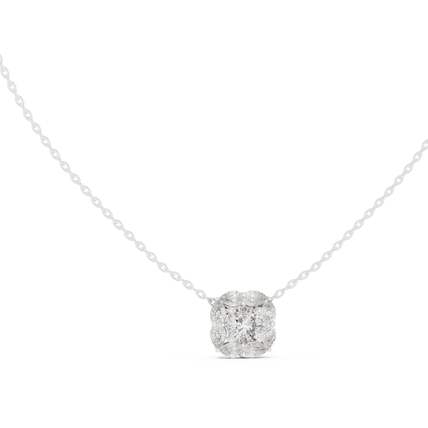 Cushion Halo Diamond Pendant | Luxury Bridal Fine Jewelry | Moissanite  Sparkle For Eternity