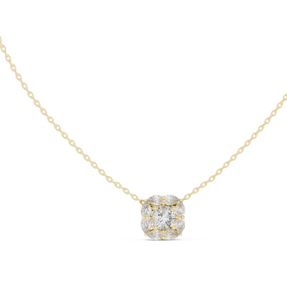 Cushion Halo Diamond Pendant | Luxury Bridal Fine Jewelry | Moissanite  Sparkle For Eternity