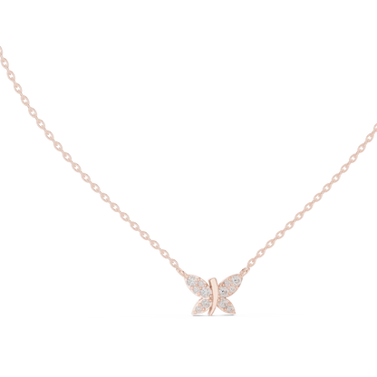 Petite Butterfly Diamond Pendant - Luxury Fine Gold Jewelry - Chic Minimal Everyday Style