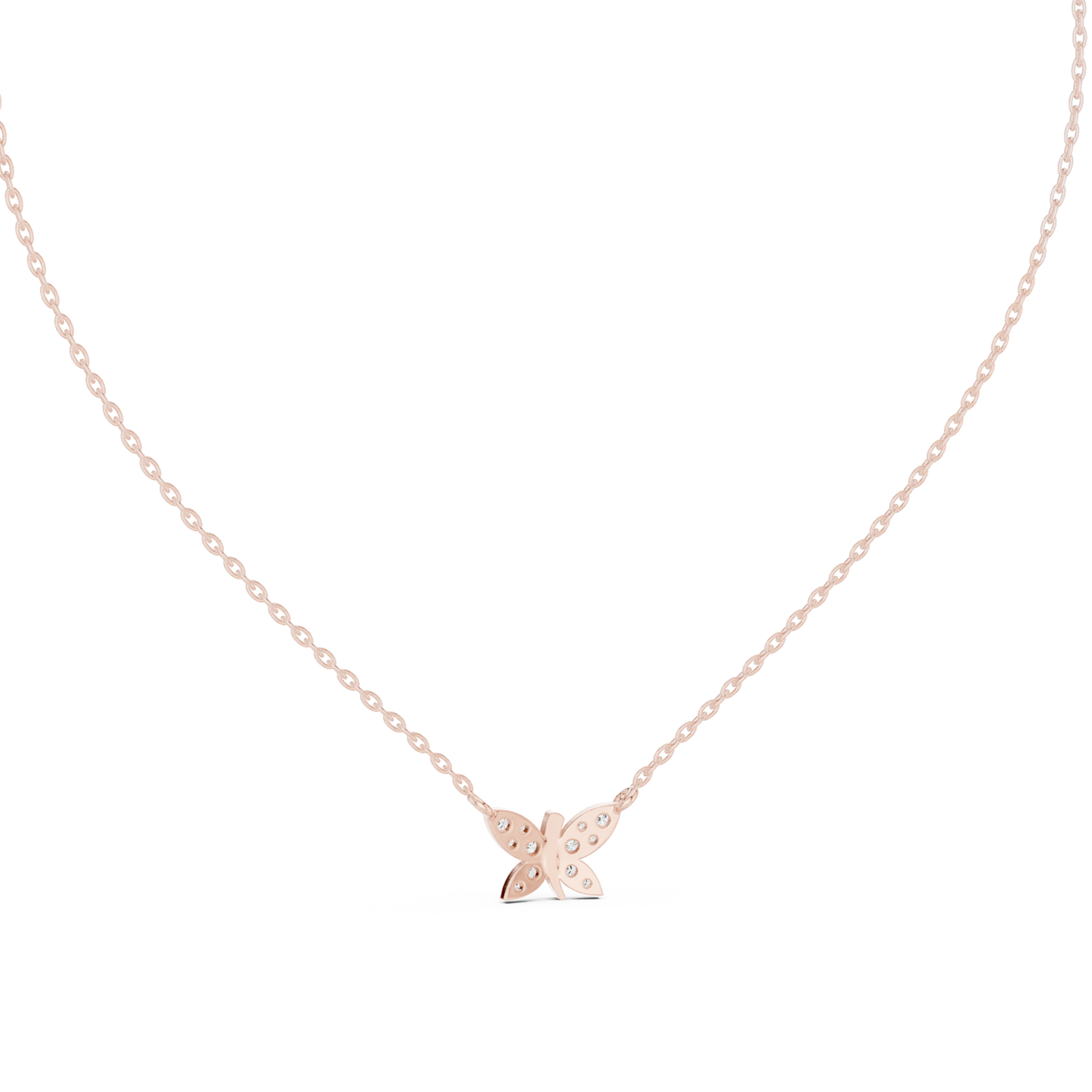 Petite Butterfly Diamond Pendant - Luxury Fine Gold Jewelry - Chic Minimal Everyday Style