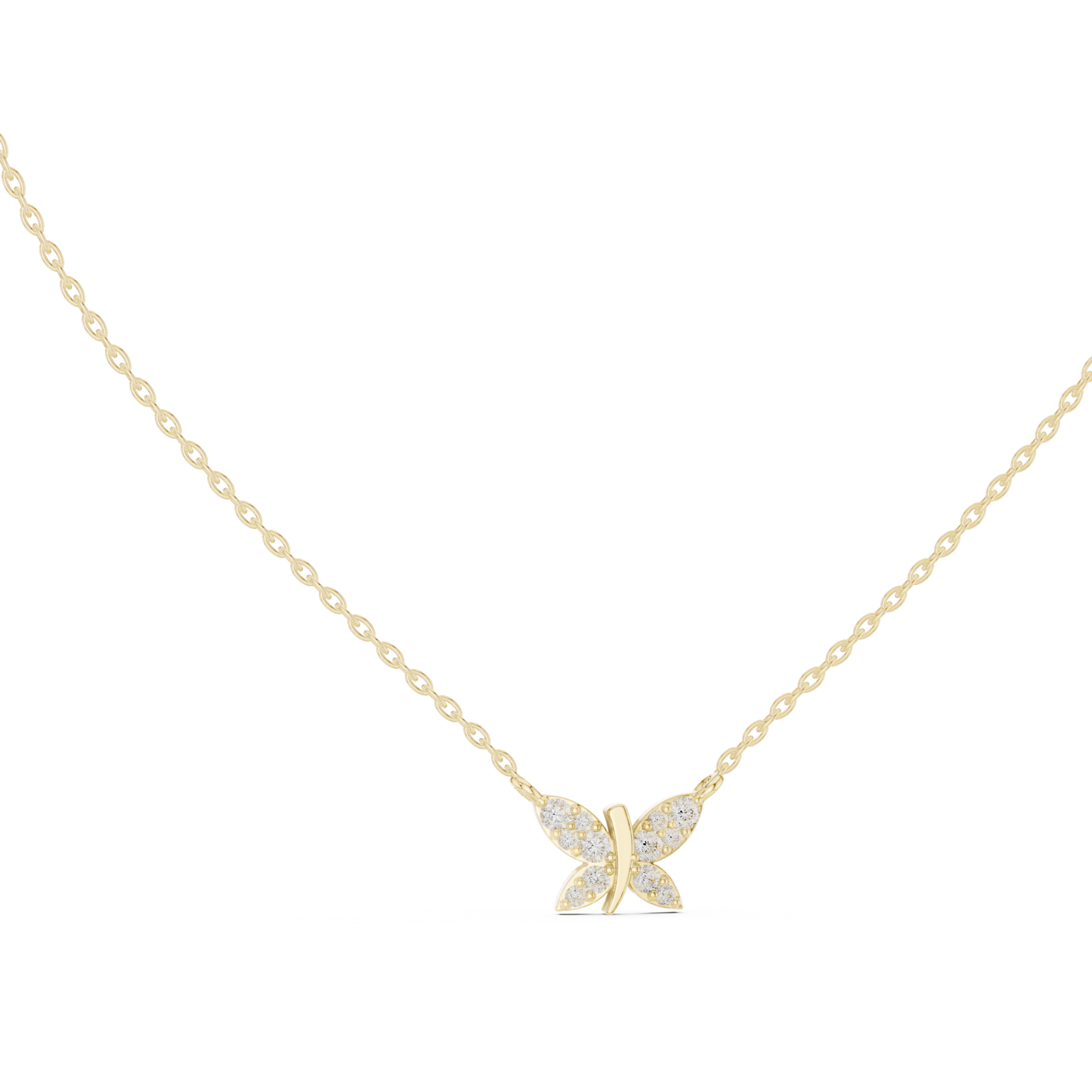 Petite Butterfly Diamond Pendant - Luxury Fine Gold Jewelry - Chic Minimal Everyday Style