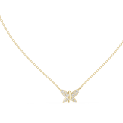 Petite Butterfly Diamond Pendant - Luxury Fine Gold Jewelry - Chic Minimal Everyday Style