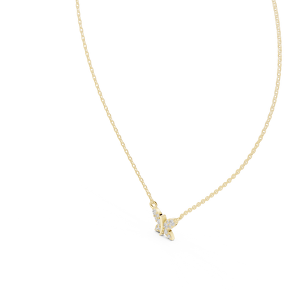 Petite Butterfly Diamond Pendant - Luxury Fine Gold Jewelry - Chic Minimal Everyday Style