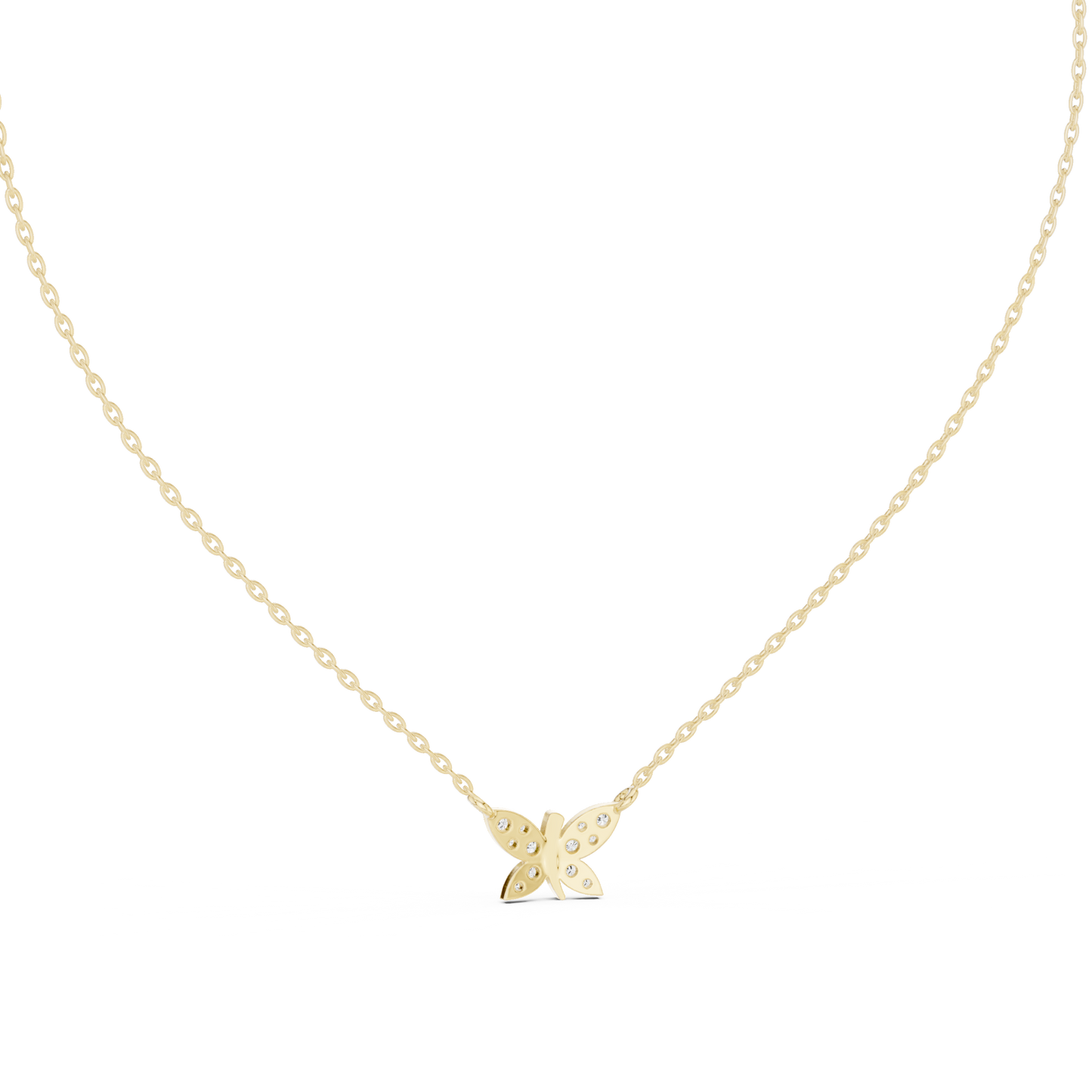 Petite Butterfly Diamond Pendant - Luxury Fine Gold Jewelry - Chic Minimal Everyday Style