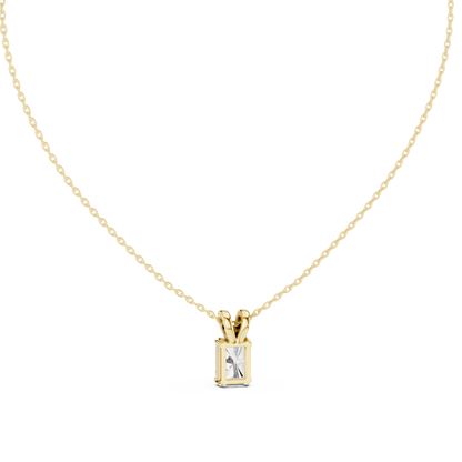 Refined Emerald Pendant | Certified Lab Grown | Gold Necklace Designed For Graceful Style