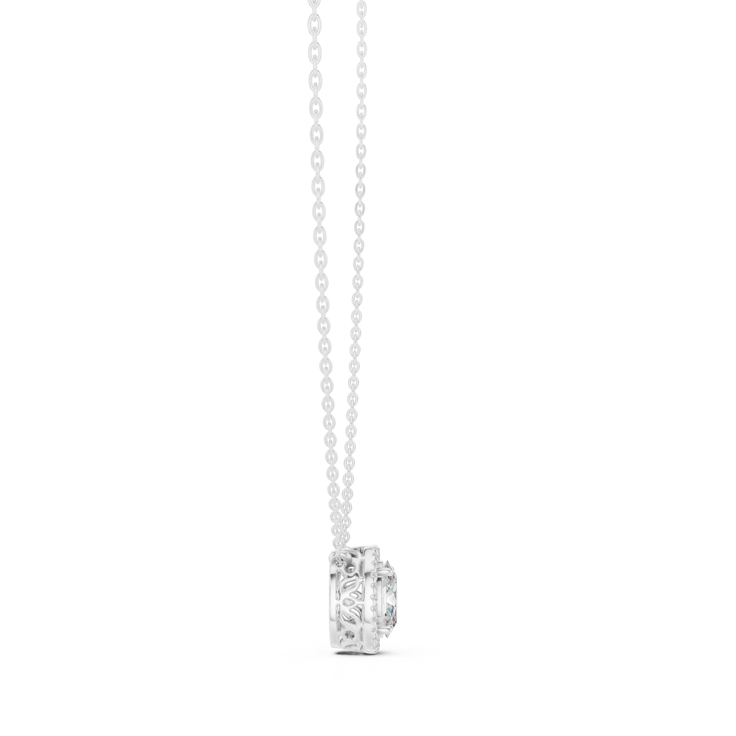 Oval Diamond Halo Pendant | Elegant Gold Necklace | Rare Luxury Sparkle Jewelry Gift