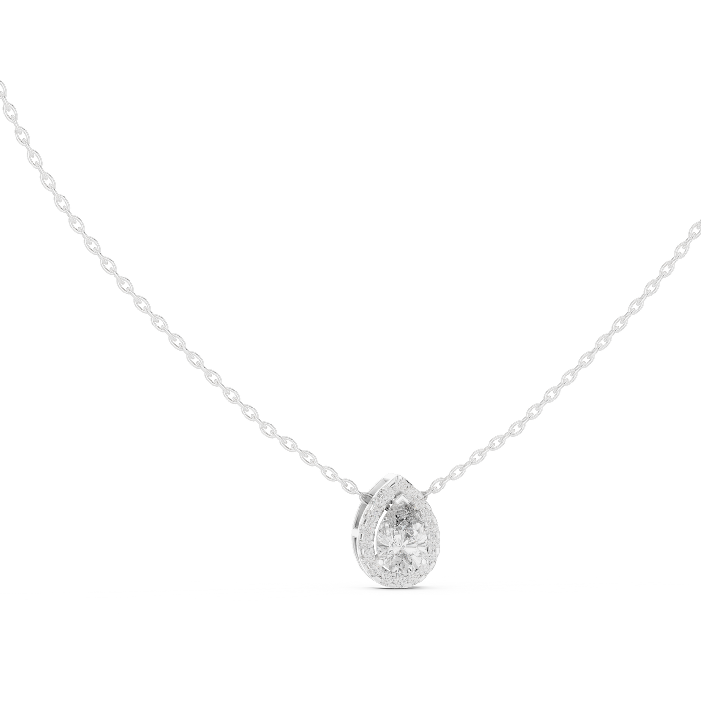 Teardrop Diamond Halo Pendant | Luxury Fine Gold | Elite Bridal Jewelry Masterpiece Design