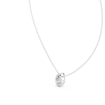 Teardrop Diamond Halo Pendant | Luxury Fine Gold | Elite Bridal Jewelry Masterpiece Design