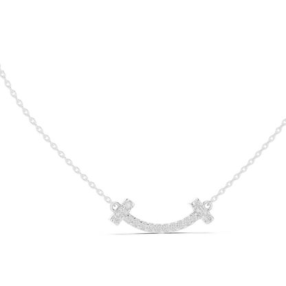 Curved Diamond Bar Pendant Modern Minimal Jewelry Design 925 Sterling Silver Timeless Luxury Necklace