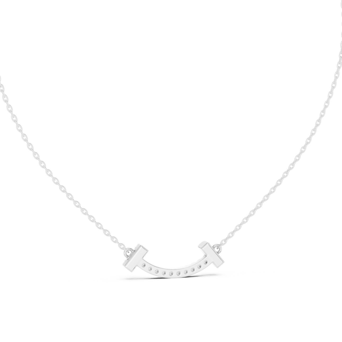 Curved Diamond Bar Pendant Modern Minimal Jewelry Design 925 Sterling Silver Timeless Luxury Necklace