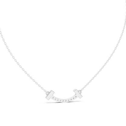 Curved Diamond Bar Pendant Modern Minimal Jewelry Design 925 Sterling Silver Timeless Luxury Necklace